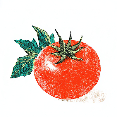 JPG 식물 계절 음식 잎 농업 토마토 채소 일러스트 자연 건강 빨간색 농작물 농사 식사 신선 맛 유기농 정물화 국내일러스트 AI일러스트 AI콘텐츠 웰빙 산업 컬러 컨셉 그림 생태계 파일형식