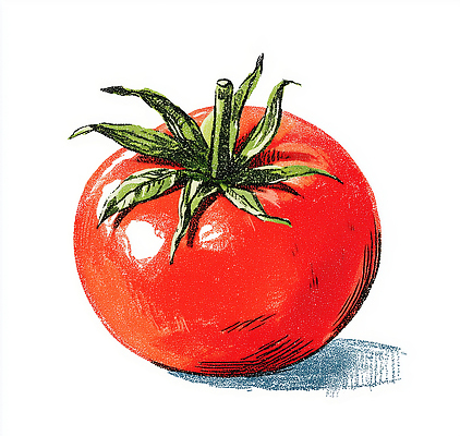 JPG 식물 디자인 컬러 농업 토마토 채소 과일 일러스트 재료 자연 건강 요리 빨간색 농작물 신선 유기농 채식 비타민 국내일러스트 AI일러스트 AI콘텐츠 웰빙 산업 생태계 영양소 파일형식