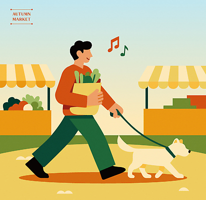 동물 남자 음악 음식 채소 과일 일러스트 가족 모션 자연 사랑 일상 쇼핑 평화 산책 가을 신선 시장 강아지 장바구니 교외 플리마켓 국내일러스트 AI파일 계절 감정 컨셉 관계 문화예술 휴식 사람 라이프 반려동물 바구니 개 생태계 파일형식 벡터