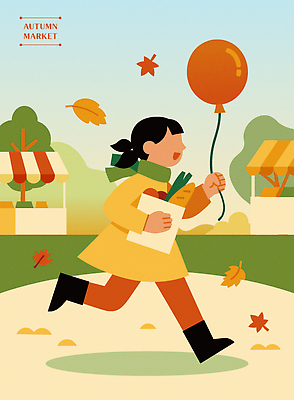 사계절 행복 어린이 채소 과일 일러스트 가족 모션 자연 나뭇잎 달리기 소풍 가을 시장 추억 즐거움 풍선 밝은색 플리마켓 국내일러스트 AI파일 계절 감정 컨셉 잎 관계 사람 야외활동 생태계 파일형식 벡터