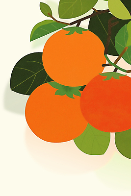 PSD 나무 식물 잎 채소 과일 일러스트 자연 풍경 초록색 여름 농장 정원 주황색 수확 신선 과수원 과일나무 조화 생동감 국내일러스트 계절 컬러 농업 생태계 파일형식