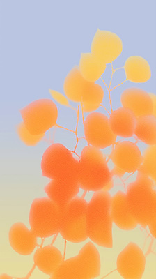 JPG 식물 하늘색 백그라운드 잎 일러스트 자연 나뭇잎 풍경 노란색 주황색 일몰 가을 변화 저녁 그림 부드러움 감성 뷰티풀 색감 차분 국내일러스트 AI일러스트 AI콘텐츠 계절 컬러 컨셉 파란색 노을 감각 야간 생태계 파일형식