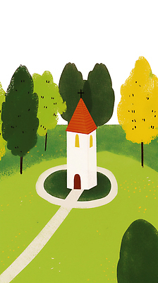 JPG 나무 구름 건축물 공원 종교 일러스트 자연 하늘 풍경 초록색 여름 소풍 교회 평화 정원 산책로 그림 조화 국내일러스트 AI일러스트 AI콘텐츠 자연요소 식물 계절 공공시설 건축 길 컬러 컨셉 종교건축 건물 야외활동 생태계 파일형식