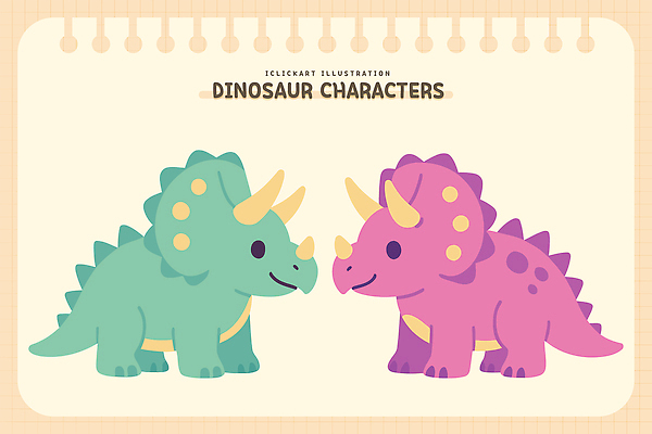 동물 캐릭터 디자인 분홍색 컬러 일러스트 초록색 표현 즐거움 공룡 창의성 아기자기 상호작용 일러캐릭터 AI파일 감정 컨셉 파충류 파일형식 벡터