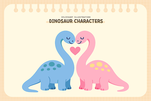 모양 동물 캐릭터 디자인 공원 분홍색 컬러 일러스트 가족 사랑 파란색 친구 귀여움 하트 공룡 그림 부드러움 일러캐릭터 AI파일 공공시설 감정 컨셉 관계 파충류 감각 파일형식 벡터