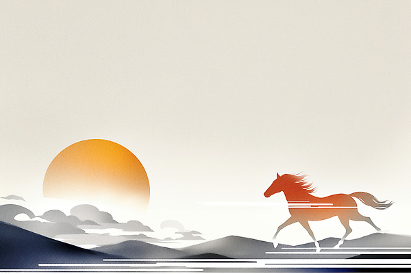 JPG 구름 실루엣 하늘색 일러스트 자연 하늘 산 사랑 풍경 초원 빛 달리기 평화 고요 일몰 자유 말_동물 조화 뷰티풀 풍경화 국내일러스트 병오년 AI일러스트 AI콘텐츠 자연요소 감정 컨셉 포유류 모션 촬영기법 파란색 노을 그림 생태계 파일형식 2026년