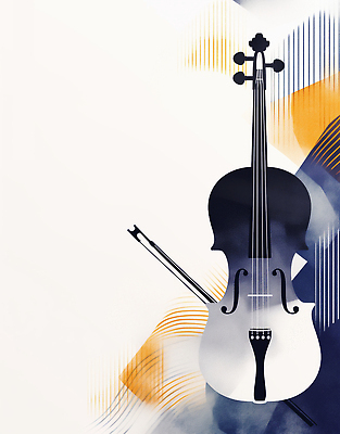 JPG 모양 디자인 예술 악기 음악 컬러 백그라운드 일러스트 그래픽 우아함 바이올린 모던 작품 감성 조화 수공예 뷰티풀 창의성 국내일러스트 AI일러스트 AI콘텐츠 컨셉 현악기 문화예술 미술 공예 파일형식