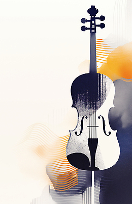 JPG 전통 디자인 감정 문화 예술 악기 음악 컬러 백그라운드 연주 일러스트 소리 표현 감각 바이올린 이미지 조화 뷰티풀 선율 창의성 국내일러스트 AI일러스트 AI콘텐츠 현악기 문화예술 파일형식