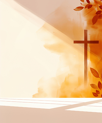 JPG 기독교 종교 예술 컬러 십자가 잎 일러스트 자연 빛 평화 고요 공간 기독교인 편안함 감성 조화 영감 절제 국내일러스트 AI일러스트 AI콘텐츠 식물 컨셉 감각 생태계 파일형식