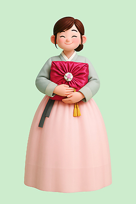 PSD 편집이미지 캐릭터 전통 디자인 옷 행복 문화 예술 인형 한국 표정 미소 추석 한복 오브젝트 포대 편집3D 한국전통 명절 감정 아시아 3D 전통의상 파일형식