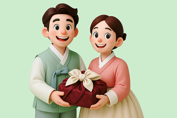 PSD 편집이미지 전통 행복 문화 포장 선물 사랑 미소 사람 추석 기쁨 축하 한복 뷰티풀 편집3D 한국전통 명절 감정 컨셉 표정 3D 전통의상 파일형식