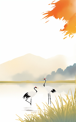 JPG 나무 동물 열매 호수 일러스트 자연 생명 아침 산 갈대 풍경 물 여름 평화 고요 학 시세 수중식물 생태계 조용 뷰티풀 국내일러스트 AI일러스트 AI콘텐츠 주간 자연요소 식물 계절 컨셉 조류 금융 파일형식