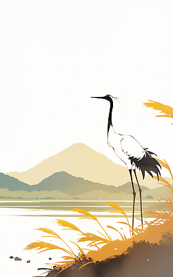 JPG 이동 일러스트 자연 조류 하늘 생명 아침 산 갈대 풍경 물 평화 고요 습기 시세 백로 생태계 서식지 뷰티풀 경관 국내일러스트 AI일러스트 AI콘텐츠 주간 자연요소 식물 동물 컨셉 금융 파일형식