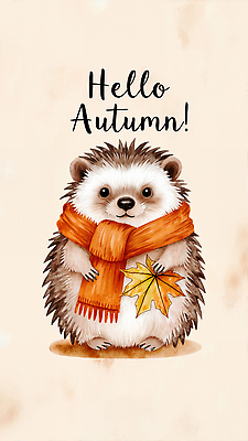 JPG 나무 동물 디자인 계절 예술 컬러 일러스트 자연 나뭇잎 따뜻함 풍경 귀여움 주황색 스카프 산책 가을 스케치 고슴도치 국내일러스트 AI일러스트 AI콘텐츠 식물 컨셉 잎 포유류 휴식 미술 목도리 생태계 파일형식