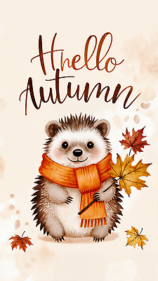 JPG 동물 캐릭터 디자인 계절 행복 감정 컬러 일러스트 자연 나뭇잎 따뜻함 풍경 귀여움 스카프 가을 자작나무 고슴도치 접착풀 국내일러스트 AI일러스트 AI콘텐츠 나무 컨셉 잎 포유류 문구용품 목도리 풀_접착제 생태계 파일형식