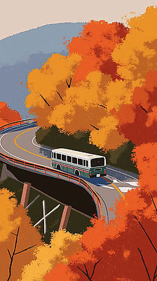 JPG 나무 도로 여행 이동 단풍 일러스트 자연 산 버스 한국 풍경 일상 소풍 가을 터널 주행 뷰티풀 색감 국내일러스트 AI일러스트 AI콘텐츠 식물 계절 아시아 길 육상교통 컨셉 잎 교통시설 대중교통 라이프 야외활동 생태계 파일형식