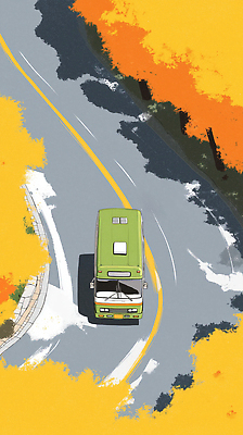 JPG 나무 도로 여유 여행 단풍 일러스트 자동차 자연 휴식 한국 풍경 노란색 산책 드라이브 자유 가을 즐거움 캠핑카 뷰티풀 국내일러스트 AI일러스트 AI콘텐츠 식물 계절 감정 아시아 길 육상교통 컬러 컨셉 잎 교통시설 운전 생태계 파일형식