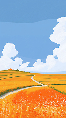 JPG 구름 길 농업 일러스트 자연 하늘 풍경 초원 평화 마을 수확 가을 시골 볏짚 보리 귀농 뷰티풀 국내일러스트 AI일러스트 AI콘텐츠 자연요소 계절 산업 컨셉 곡류 짚 생태계 파일형식