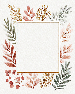 JPG 식물 디자인 여유 예술 백그라운드 일러스트 자연 나뭇잎 수채화 프레임 장식 초록색 갈색 고요 감성 뷰티풀 창작 국내일러스트 AI일러스트 AI콘텐츠 감정 컬러 컨셉 잎 생태계 파일형식