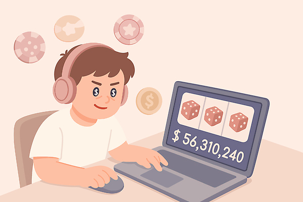 돈 일러스트 소년 컴퓨터 스크린 도전 게임 우승 집중 즐거움 주사위 포커 상금 스릴 플레이어 흥미 기획사 도박중독 사이버도박 국내일러스트 AI파일 남자 감정 어린이 컨셉 회사 놀이 전자제품 최고 트럼프 재산 도박 중독 파일형식 벡터