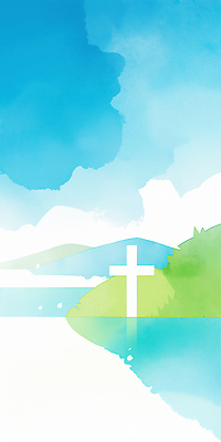 JPG 구름 호수 여유 예술 컬러 십자가 일러스트 자연 하늘 풍경 야외 일상 초록색 물 평화 일출 그림 청록색 조화 뷰티풀 국내일러스트 AI일러스트 AI콘텐츠 자연요소 감정 컨셉 라이프 노을 생태계 파일형식