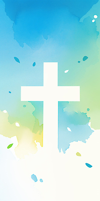 JPG 디자인 기독교 종교 예술 상징 컬러 백그라운드 십자가 일러스트 자연 추상 파란색 노란색 평화 믿음 희망 기도 화합 영감 국내일러스트 AI일러스트 AI콘텐츠 감정 컨셉 무늬 생태계 파일형식