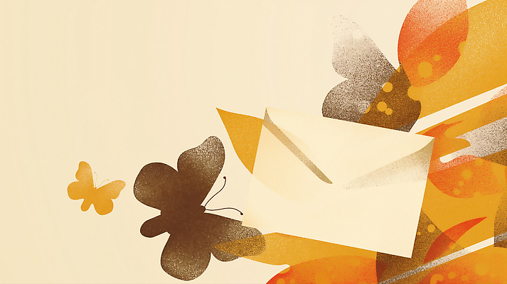 JPG 디자인 감정 예술 상징 나비 백그라운드 곡선 일러스트 자연 따뜻함 그래픽 평화 가을 비행 편지 그림 소통 색감 순간 국내일러스트 AI일러스트 AI콘텐츠 계절 선 곤충 컨셉 생태계 파일형식