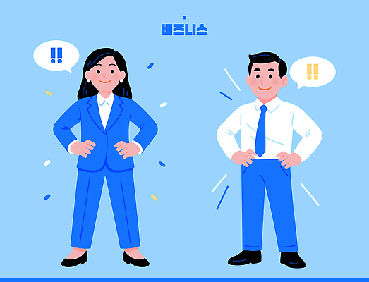 옷 여자 남자 감정 하늘색 일러스트 비즈니스 모션 협력 대화 캐주얼 파란색 사무실 에너지 표현 업무 소통 강조 국내일러스트 AI파일 컬러 컨셉 말하기 사람 작업 파일형식 벡터