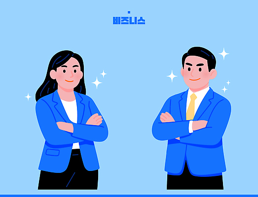 캐릭터 일러스트 비즈니스 회의 협력 실내 대화 협상 미소 파란색 자신감 발표 전문직 긍정 의사소통 국내일러스트 AI파일 직업 감정 컬러 컨셉 표정 말하기 내부 파일형식 벡터