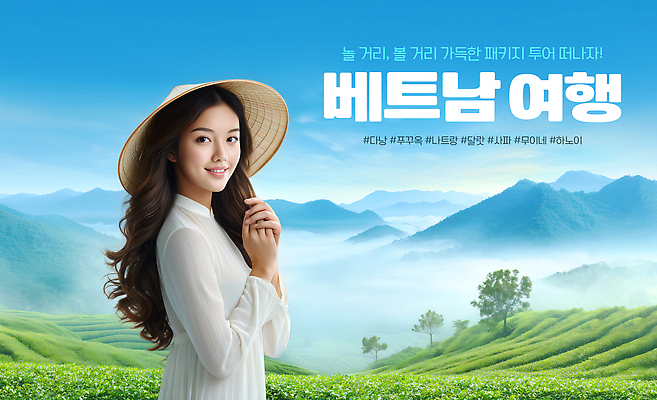 PSD 편집이미지 드레스 여자 문화 여행 자연 아침 미소 풍경 햇빛 고요 베트남 전통모자 의료성형뷰티 이미지편집 주간 모자_잡화 옷 표정 사람 태양 동남아시아 생태계 파일형식