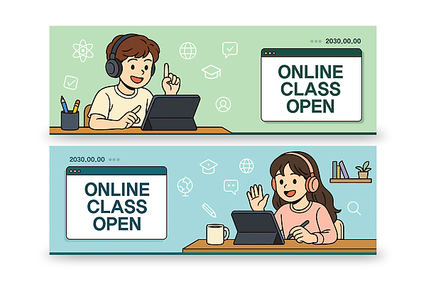 템플릿 학생 배너템플릿 여학생 교육 남학생 교실 기술 전자제품 학습 태블릿 호기심 학습도구 소통 온라인강의 AI파일 배너 여자 남자 감정 컨셉 학교 스마트기기 강의 교육용품 파일형식 벡터 언택트