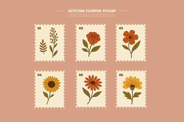 식물 손글씨 디자인 꽃잎 꽃 예술 컬러 잎 패턴 일러스트 자연 장식 가을 우편물 심플 감성 우표 뷰티풀 테마 국내일러스트 AI파일 계절 컨셉 무늬 생태계 파일형식 벡터
