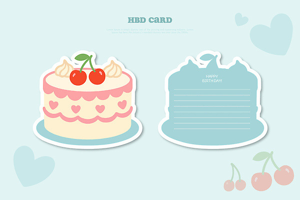 디자인 기념일 컬러 일러스트 수채화 따뜻함 이벤트 장식 케이크 기쁨 하트 축하 생일 체리 메시지 전달 파스텔 국내일러스트 AI파일 카드프레임 모양 감정 컨셉 과일 학용품 디저트 프레임 파일형식 벡터