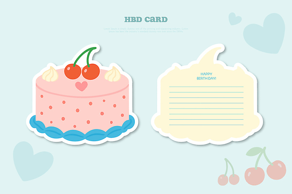 디자인 기념일 분홍색 일러스트 발렌타인데이 선물 장식 파란색 파티 귀여움 케이크 다이어리 공간 축하 생일 체리 즐거움 국내일러스트 AI파일 카드프레임 감정 컬러 컨셉 과일 데이이벤트 디저트 프레임 이벤트 사무용품 파일형식 벡터