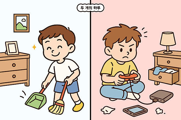 캐릭터 어린이 가구 일러스트 모션 일상 소파 장난감 방 게임 비교 청소 즐거움 정리 게으름 심리 혼란 격리 국내일러스트 AI파일 감정 생활용품 컨셉 의자 놀이 사람 라이프 파일형식 벡터