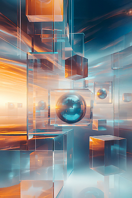 JPG 모양 편집이미지 디자인 예술 유리 추상 빛 반사 공간 큐브 기하학 혁명 색감 이미지편집 AI컴퓨터그래픽 AI콘텐츠 컨셉 무늬 재질 파일형식