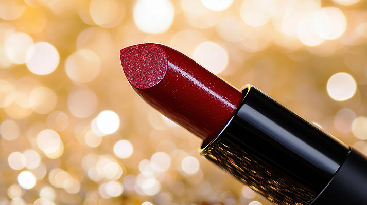 JPG 편집이미지 여자 패션 컬러 백그라운드 빨간색 화장 뷰티 화장품 촉촉함 립스틱 금색 화려 우아함 질감 뷰티풀 편집실사 AI포토 AI콘텐츠 컨셉 사람 젖음 CG 파일형식