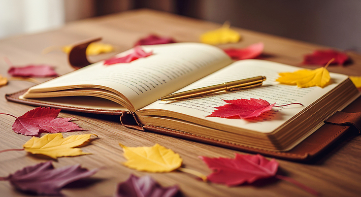 JPG 편집이미지 손글씨 커피 낙엽 자연 탁자 문구용품 책 독서 펜 가을 오픈 분위기 편안함 페이지 색감 편집실사 AI포토 AI콘텐츠 계절 음료 가구 컨셉 잎 필기구 감각 CG 오브젝트 생태계 파일형식