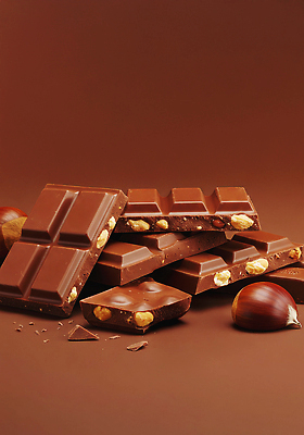 JPG 편집이미지 음식 컬러 디저트 갈색 초콜릿 식사 견과류 달콤 맛 부드러움 조화 편집실사 AI포토 AI콘텐츠 컨셉 감각 CG 파일형식