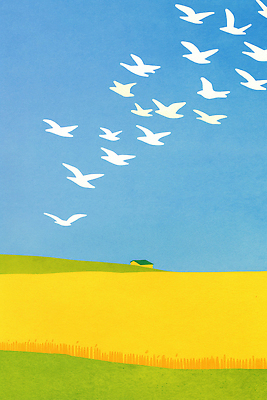 JPG 동물 구름 일러스트 자연 조류 하늘 생명 풍경 초원 일상 노란색 평화 자유 시골 비행 생태계 기온 청명 목가 국내일러스트 AI일러스트 AI콘텐츠 자연요소 컬러 컨셉 날씨 라이프 파일형식