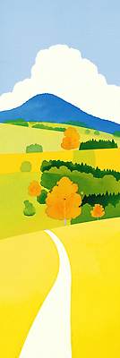 JPG 나무 구름 컬러 일러스트 자연 하늘 산 풍경 초원 일상 초록색 노란색 평화 가을 숲 조화 뷰티풀 풍경화 국내일러스트 AI일러스트 AI콘텐츠 자연요소 식물 계절 컨셉 라이프 그림 생태계 파일형식