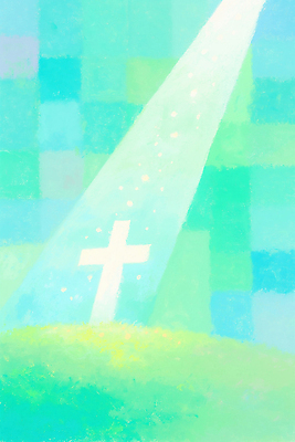 JPG 감정 기독교 종교 상징 컬러 백그라운드 십자가 일러스트 자연 풍경 빛 평화 희망 분위기 언덕 그림 조화 뷰티풀 창의성 국내일러스트 AI일러스트 AI콘텐츠 컨셉 생태계 파일형식