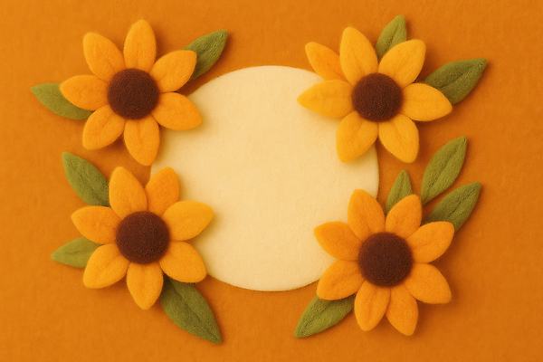 JPG 편집이미지 디자인 꽃 컬러 백그라운드 잎 자연 해바라기 따뜻함 장식 주황색 그림 조화 수공예 소프트 창의력 편집실사 AI컴퓨터그래픽 AI콘텐츠 식물 공예 CG 생태계 파일형식