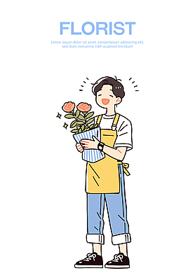 식물 디자인 남자 꽃 행복 화분 부케 일러스트 자연 선물 웃음 캐주얼 환경 정원 작업 꽃집 조화 플로리스트 스타일 국내일러스트 아가일 AI파일 직업 옷 감정 꽃다발 표정 사람 상점 생태계 체크무늬 파일형식 벡터