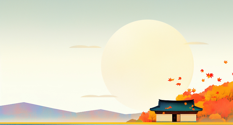 JPG 전통 전통문화 컬러 단풍 낙엽 일러스트 자연 하늘 산 한옥 한국 기와집 풍경 태양 평화 고요 일몰 가을 뷰티풀 풍요 국내일러스트 AI일러스트 AI콘텐츠 자연요소 한국전통 계절 아시아 문화 컨셉 고건축 잎 노을 생태계 파일형식