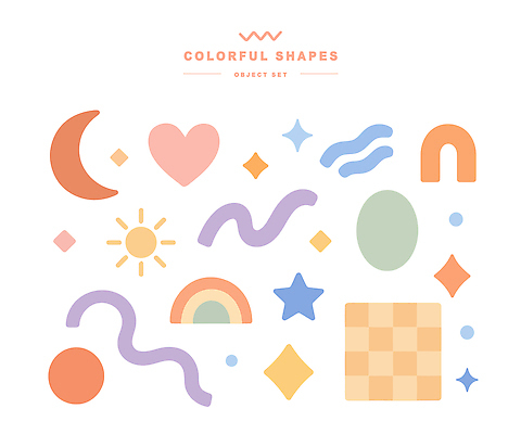 모양 도형 구름 아이콘 디자인 별 물결 예술 컬러 백그라운드 무지개 패턴 그래픽 태양 달 하트 원형 화려 체크무늬 창의성 2D아이콘 AI파일 자연요소 컨셉 무늬 파일형식 벡터