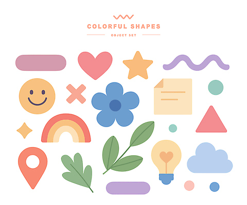 도형 식물 구름 아이콘 디자인 꽃 별 선 컬러 무지개 패턴 아이디어 미소 그래픽 하트 삼각형 심볼 오브젝트 위치 2D아이콘 AI파일 자연요소 모양 컨셉 무늬 표정 파일형식 벡터