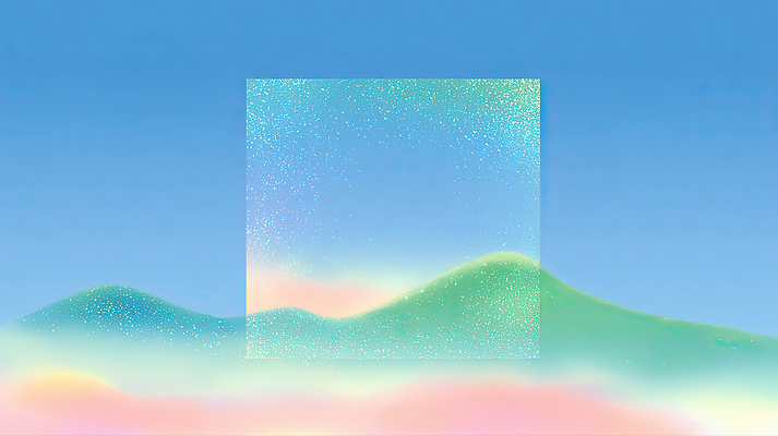 JPG 디자인 예술 컬러 일러스트 자연 하늘 추상 풍경 평화 사각형 스크린 고요 언덕 부드러움 파스텔 조화 반투명 그라디언트 국내일러스트 AI일러스트 AI콘텐츠 도형 컨셉 무늬 학용품 감각 생태계 파일형식