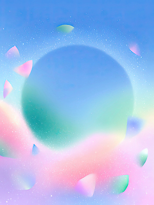 JPG 모양 디자인 예술 조각 백그라운드 일러스트 하늘 추상 파란색 빛 반사 우주 표현 화려 분위기 신비 경계 오브젝트 파스텔 조화 색감 국내일러스트 AI일러스트 AI콘텐츠 컬러 컨셉 무늬 학용품 파일형식