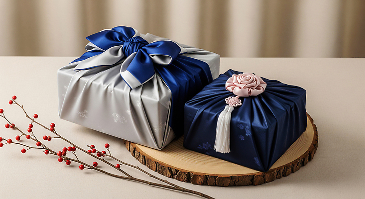 JPG 나무 편집이미지 디자인 계절 리본 포장 선물 장식 선물상자 추석 두개 흰색 보자기 분위기 고급 남색 소재 추석선물 편집실사 AI포토 AI콘텐츠 식물 명절 컬러 컨셉 2 상자 CG 파일형식 천_직물 명절선물
